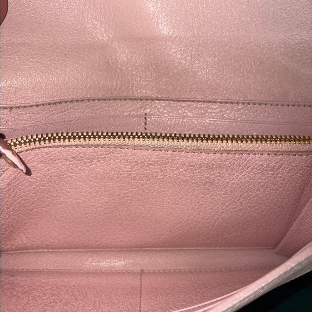 Miu Miu Pre-loved Pink Leather Clutch with Gold Chain with Matching Key Holder - Picture 13 of 16